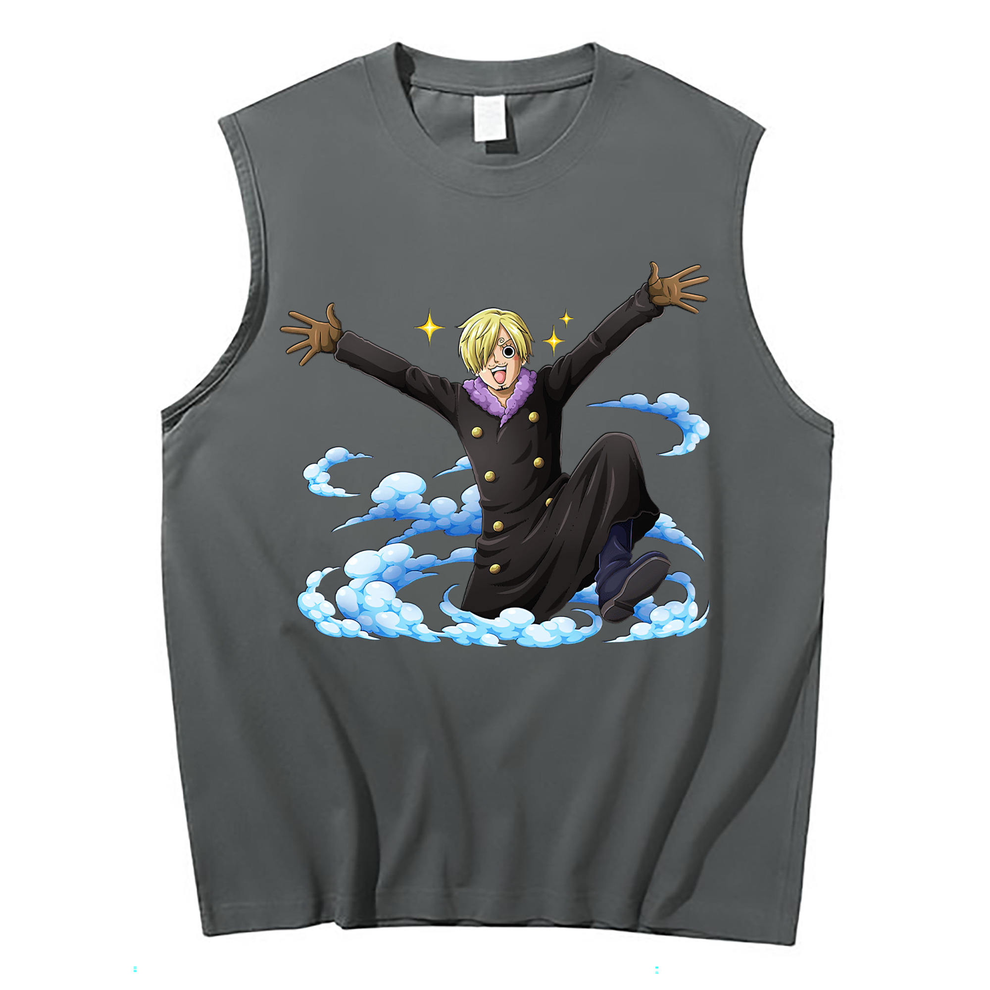 （画像用） ワンピース サンジ ONE PIECE Sanji コットン100％タンクトップ（フロントプリント）